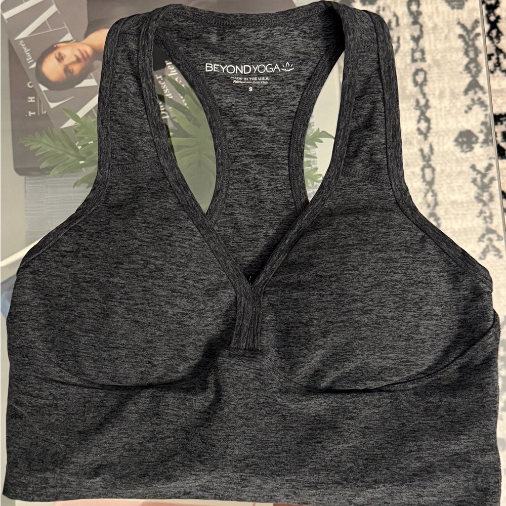 Beyond Yoga Charcoal Sports Bra